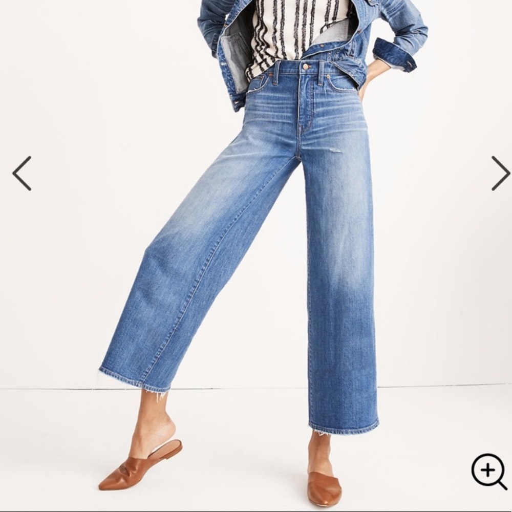 Madewell Wide-Leg Crop Jeans in Finney Wash